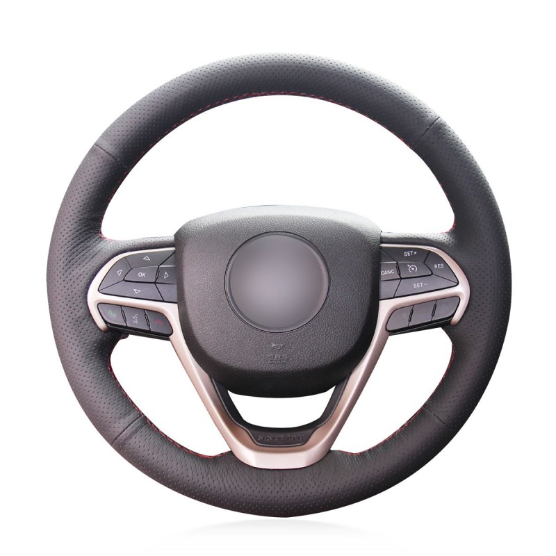Loncky Auto Custom Fit OEM Black Genuine Leather Car Steering Wheel